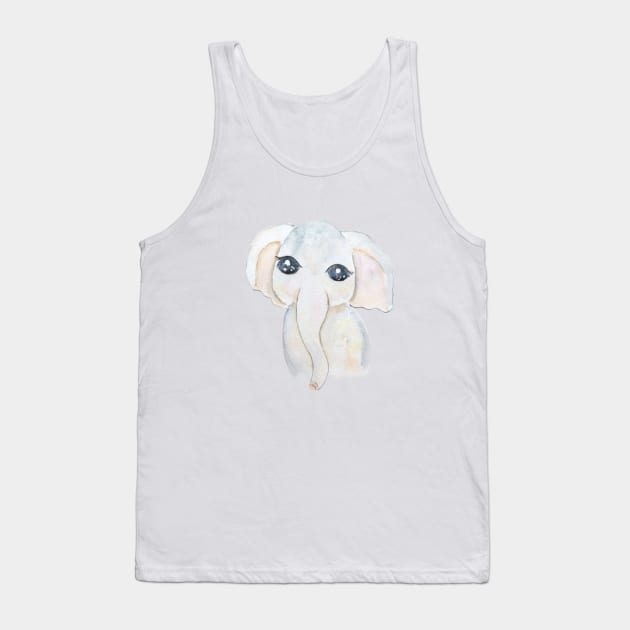 cute baby elephant watercolor Tank Top by colorandcolor